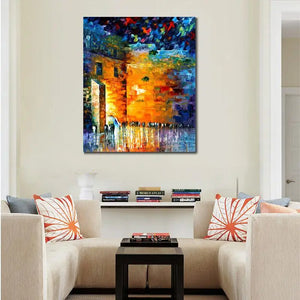 Jewish Canvas Art Wailing Wall Handmade Oil Painting Jerusalem Artwork Contemporary Abstract Landscape Living Room Decor Large