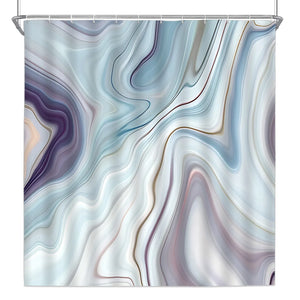Purple Shower Curtain Modern Simple Colorful Marble Abstract Purple Marble Curtains Set with 12 Hooks Cloth Bath Bathroom Decor