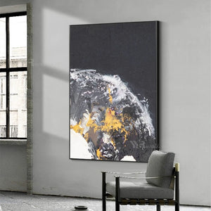 100% Hand Painted Canvas Oil Painting For Living Room Abstract Black Texture Wall Poster Hanging Picture Home Decor Bedroom