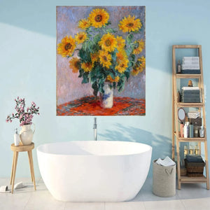 Bouquet of Sunflowers,1880 by Claude Monet Oil Paintings Replica Handpainted Impressionism Flower Painting on Canvas Wall Decor