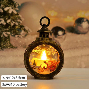 2023 Santa Snowman LED Light Retro Candle Wind Lamp Navidad for Home New Year Christmas Decoration Natal Noel 2022 Xmas Kid Gift