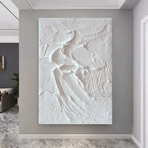Abstract 3D Gold Thick Art Handmade Oil Painting Canvas White Paintings Wall Pictures Art Wall Artwork For Dining Room Unframed