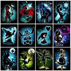 Stitch Diamond Painting Disney Princess 5D Fai da te Completo tondo/quadrato Mosaico Ricamo Decorazione camera da letto per bambini Regalo fatto a mano