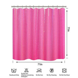 Cortina de ducha de color rosa, cortinas impermeables EVA 3D para baño, 180x180cm