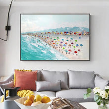 Carica l&#39;immagine nel visualizzatore della Galleria, Mintura 100% Handpainted Sandy Beach Thick Landscape Oil Paintings on Canvas,Wall Art,Picture for Living Room,Home Decor Unframe