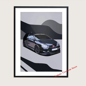 Japan Auto Honda Civic Type R EK9 Poster Kunst Leinwand Malerei Druck Bilder für Nordic Familie Schlafzimmer Wand Kunst Hause dekor Geschenk