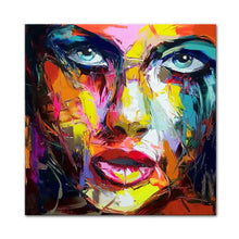 Cargar imagen en el visor de la galería, Francoise Nielly Thick Texture Handmade Girl Woman Face Oil Painting Modern Large Canvas,Wall Art,Picture Living Room,Home Decor