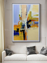 Laden Sie das Bild in den Galerie-Viewer, Large House Painting Vertical Abstract Wall Art Poster Handmade Texture Thick Oil Mural Hang Picture For Living Room Bedroom