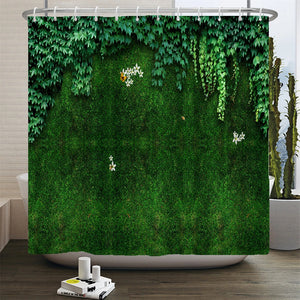 Красивая красочная занавеска для ванны с цветочным растением, водонепроницаемая тканевая занавеска для душа с крючками, экран для ванной комнаты, домашний декор