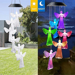 Carillons éoliens solaires suspendus, carillons éoliens citrouille, lumière LED à couleur changeante, décoration extérieure pour parc, cour, noël