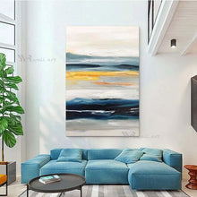 Carica l&#39;immagine nel visualizzatore della Galleria, Modern Abstract Decor Drawing Handmade Canvas Oil Painting Wall Art Hanging Poster Living Room Bedroom Porch Hotel Custom Mural