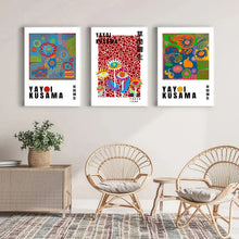 Load image into Gallery viewer, Yayoi Kusama Bird Mushroom Eye Exhibition Wall Art Canvas Painting Nordic Posters and Prints Wall Pictures for Living Room Decor
