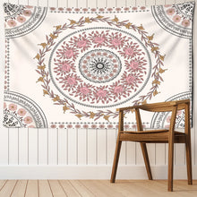Carica l&#39;immagine nel visualizzatore della Galleria, Fiori rosa Mandala Arazzo appeso a parete Bohemian Hippie Estetica Room Art Home Decor Sfondo Panno