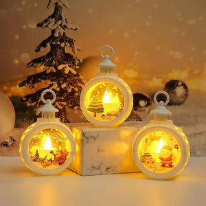 2023 Babbo Natale pupazzo di neve LED retrò candela lampada a vento Navidad per la casa Capodanno decorazione natalizia Natal Noel 2022 regalo di Natale per bambini