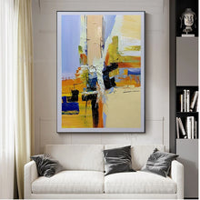 Laden Sie das Bild in den Galerie-Viewer, Large House Painting Vertical Abstract Wall Art Poster Handmade Texture Thick Oil Mural Hang Picture For Living Room Bedroom