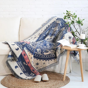 Europe Style Sofa Throw Blanket Cotton Thread Knitted Blanket With Tassel Geometry Bohemian Sofa Cover Bed Blanket Home Decor