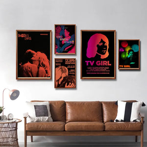 TV Girl Posters Retro Kraft Paper Prints Lovers Rock Vintage Poster Wall Art Painting Study Home Living Room Decoration Picture