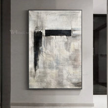 Cargar imagen en el visor de la galería, Black White Abstract Texture Oil Painting Handmade Canvas Decoration Poster Living Room Bedroom Study Wall Art Acrylic Picture