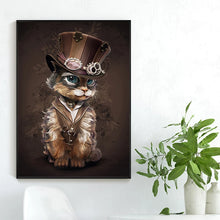 Laden Sie das Bild in den Galerie-Viewer, Tiere Steampunk Katze Leinwand Malerei abstrakte Kunst Poster und Drucke lustige Wand Cuadros Kunst Bild für Wohnzimmer Home Decor