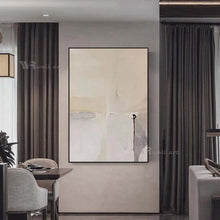 Laden Sie das Bild in den Galerie-Viewer, Abstract Beige Art Oil Painting Handmade Canvas Wall Decor Poster Modern Acrylic Mural Living Room Bedroom Hotel Custom Picture