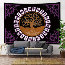 Carica l&#39;immagine nel visualizzatore della Galleria, Simboli mistici vichinghi Tarocchi Decorazioni per la casa Arazzo Scene psichedeliche Hippie Boho Appeso a parete Decorazione della parete della stanza Tappetino per yoga Lenzuola