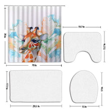 Загрузите изображение в программу просмотра галереи, Рождественский комплект занавесок для душа, камин, рождественская елка, розовая свеча, подарок, новогодний декор для ванной комнаты, нескользящий коврик, коврик для ванной, крышка для унитаза