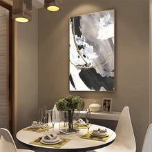 Cargar imagen en el visor de la galería, Pintura al óleo de diseño abstracto de lámina dorada, imagen artística de pared, lienzo 100% dibujado a mano, arte de pared, superventas para decoración para sala de estar