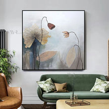 Charger l&#39;image dans la galerie, Home Aesthetics Decorative Poster Handmade Oil Painting Abstract Wall Art 3D Texture Flower Living Room Bedroom Restaurant Mural