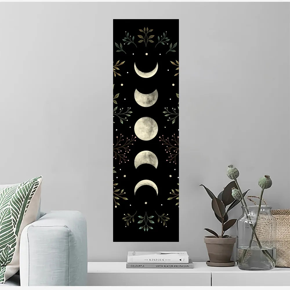 Retro Mond Phase Wandbehang Tapisserie Mooonlight Grün Olivenblatt Schwarz Wandteppiche Boho Zimmer Wand Dekor Hause Dekoration Wand