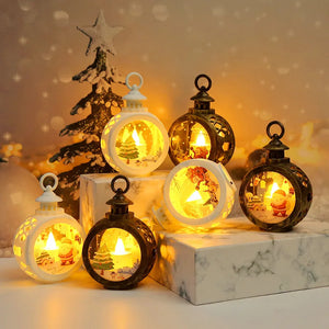 2023 New Year Lamp Decor Christmas Portable Lantern Santa Claus Xmas Tree Wind Lights Pendant Navidad Christmas Home Decoration