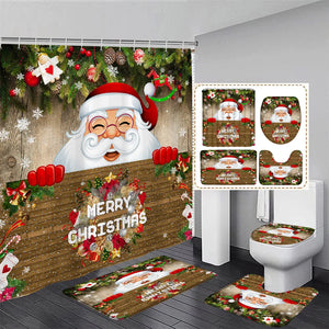 Милый снеговик, Рождественский комплект занавесок для душа, серебряные сосновые ветки, снежинки, рождественские шары, декор для ванной комнаты, коврик для ванной, крышка для унитаза