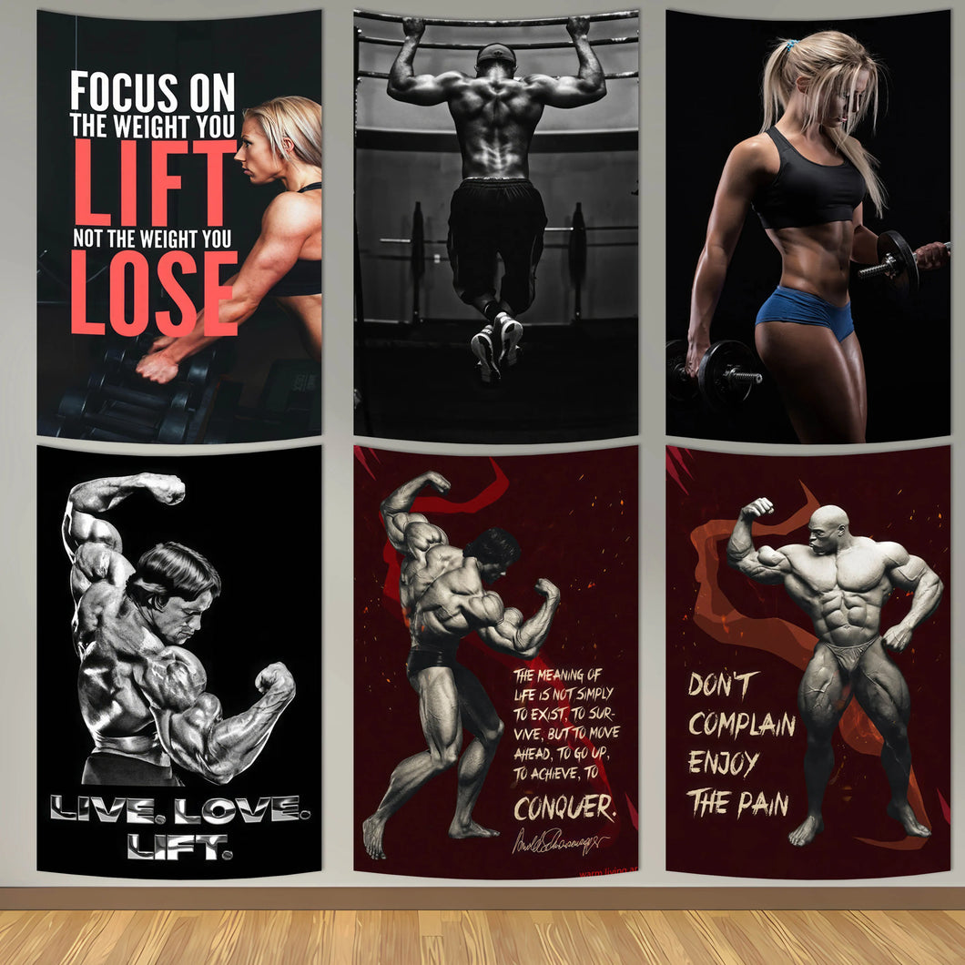 Klassische ästhetische Wanddekoration, Wandteppich, Bodybuilding, Muskeln, Fitness, Fitnessstudio, bedrucktes Leinwand-Poster