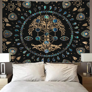 Tapisserie murale suspendue avec arbre de vie, grande taille, tapis de Yoga bohème, Mandala, sorcellerie psychédélique, décoration de maison Hippie, nouvelle collection