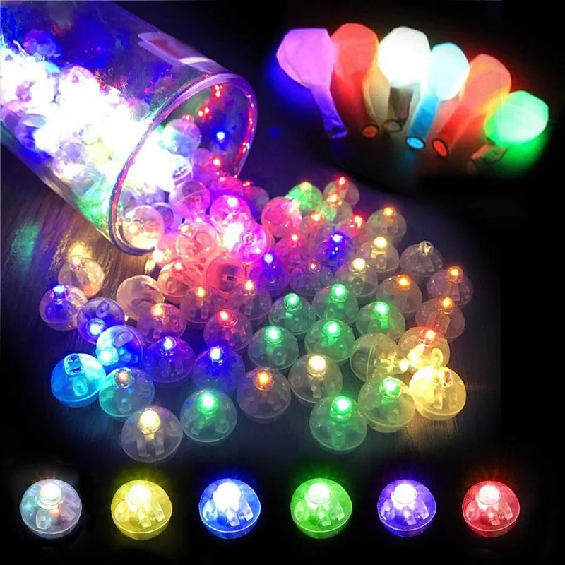 Globo de luz LED, lámpara de bola con Flash, minilinterna ultraligera colorida, lámpara de globo de bala redonda, decoración de Navidad y Halloween