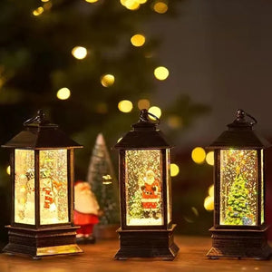 Weihnachten Laterne Licht Santa Schneemann LED Licht Retro Kerzenhalter Wind Lampe 2023 Navidad Weihnachten Baum Dekor Weihnachten Neue Jahr Kind geschenke