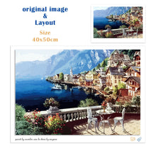 Carica l&#39;immagine nel visualizzatore della Galleria, RUOPOTY Cornice Austria Città Paesaggio Pittura fai da te con i numeri Moderna arte della parete Pittura su tela Decorazione della casa per un regalo unico