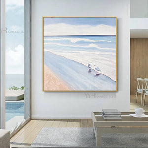 Handmade Canvas Oil Painting Wall Decor Art Poster Home Porch Hotel Office Mural Modern Acrylic Abstract Seascape Custom Picture
