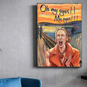 Póster divertido de la serie de televisión Friends Phoebe Buffay Oh My Eyes, pintura en lienzo, impresiones artísticas de pared para sala de estar, decoración del hogar