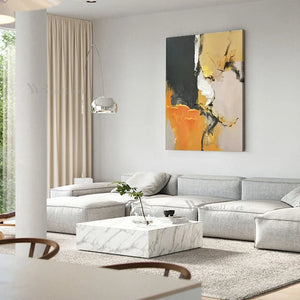 Living Room Sofa Background Wall Decoration Oil Painting Handmade Abstract Canvas Art Poster Bedroom Porch Light Luxury Mural