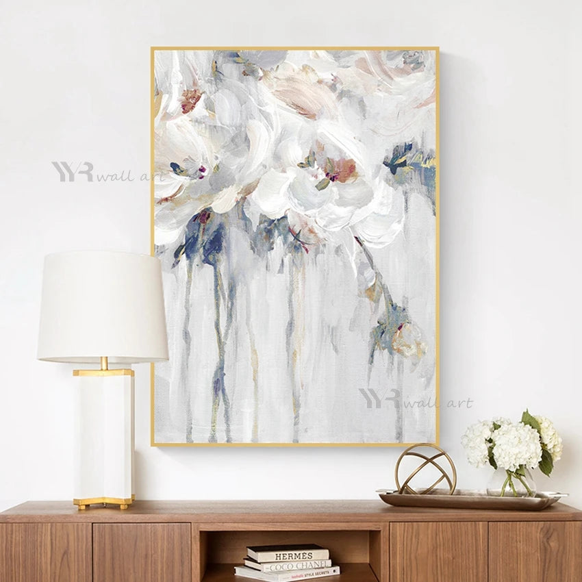 Wall Art Decor Canvas Picture Abstract Flowers Image Handmade Oil Painting Acrylic Hanging Poster Living Room Bedroom Restaurant