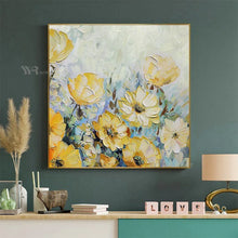 Charger l&#39;image dans la galerie, Home Aesthetics Decoration Mural Abstract 3D Flowers Art Canvas Wall Poster Handmade Oil Painting Restaurant Bedroom Living Room
