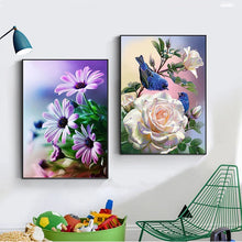 Charger l&#39;image dans la galerie, YOUQU fleurs bricolage diamant peinture mosaïque diamant broderie pleine place/rond strass peintre décoration de la maison cadeau