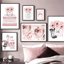 Carica l&#39;immagine nel visualizzatore della Galleria, Torre di Parigi Profumo Rossetto Borsa Libro Moda Arte Tela Pittura Nordic Poster e Stampe Immagini murali Soggiorno Decor