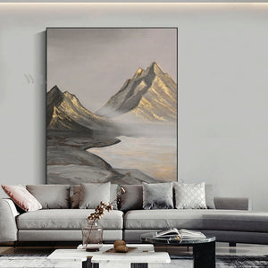 Large Size Wall Decor Oil Painting Handmade Art Canvas Poster Abstract Mountain Image Living Room Bedroom Hotel Custom Picture