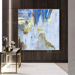 Gold Foil Canvas Oil Painting Hand Painted Abstract Decoration Modern Poster Wall Art Custom High Quality Mural For Living Room