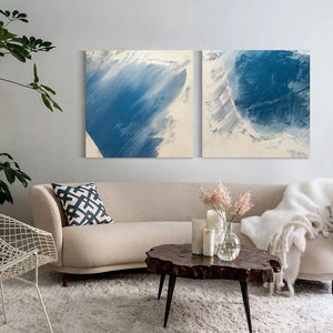 Abstract Blue Texture Mural Wall Art Canvas Handmade Oil Painting 3 Pcs Home Decor Posters Living Room Sofa Bedroom Restaurant