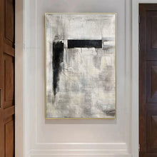 Cargar imagen en el visor de la galería, Black White Abstract Texture Oil Painting Handmade Canvas Decoration Poster Living Room Bedroom Study Wall Art Acrylic Picture
