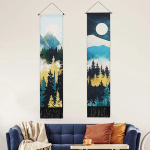 Mountain Tapestry Wall Hanging Forest Trees Art Tapestry Sunset Tapestry Nature Landscape for Living Room Home Decor