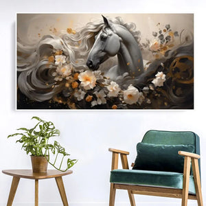 Cuadros de caballos desinteresados ​​para pared, lienzo, pintura de animales, decoración para sala de estar, impresiones de arte abstracto moderno, carteles, decoración del hogar