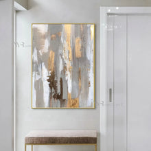 Carica l&#39;immagine nel visualizzatore della Galleria, New Abstract Gold Foil Oil Painting Handmade Art Decoration Canvas Picture Modern Home Hotel Restaurant Wall Art Hanging Poster